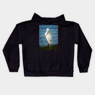 Eastern Great Egret, Maleny, Queensland Kids Hoodie